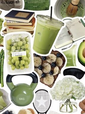50 Clean Girl Aesthetic Stickers Green Wellness Matcha Self Care Cottagecore